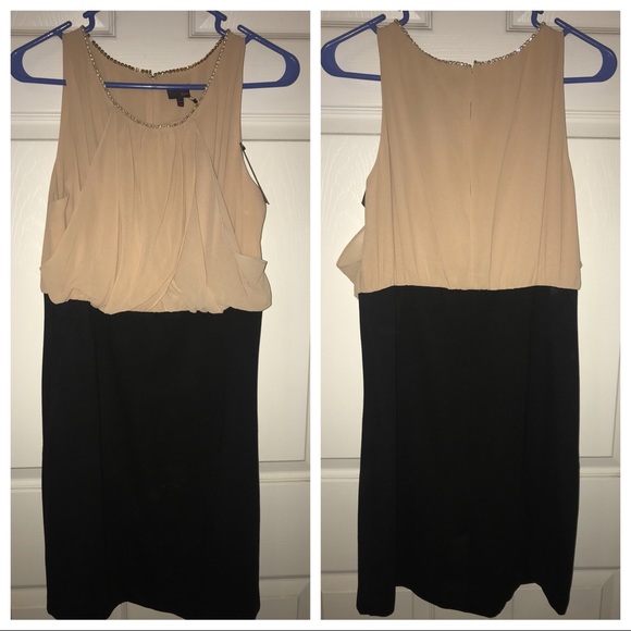 Kali Dresses & Skirts - NWT Black & Tan Beaded Party Dress